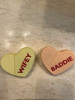 Wifey and Baddie Heart kkw conversation hearts Duo - Yellow & Peach